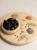 Oven-baked unsalted dry-cured olives